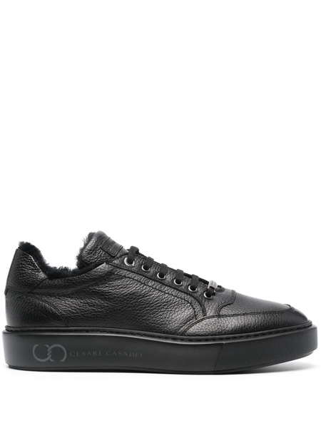  Casadei Cervo Leather Sneakers - Black 