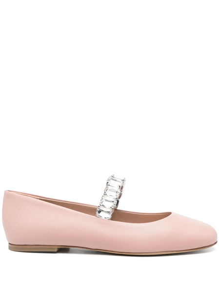  Casadei Crystal-embellished Ballet Flats - Pink 