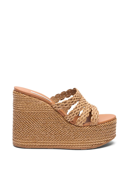  Casadei Cuña Avenue Woven Wedge Mules - Neutrals 