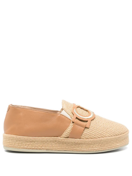  Casadei Embroidered Espadrilles - Brown 
