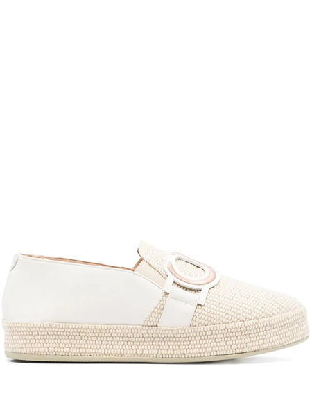  Casadei Logo-aplliqué Loafers - Neutrals 