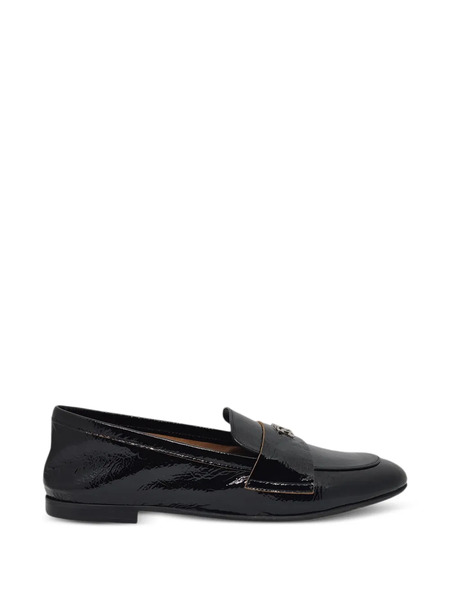  Casadei Logo-plaque Strap Loafers - Black 