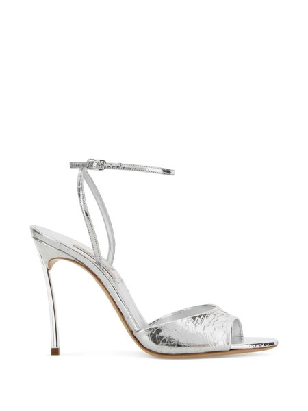  Casadei 110mm Leather Heeled Sandals - Silver 
