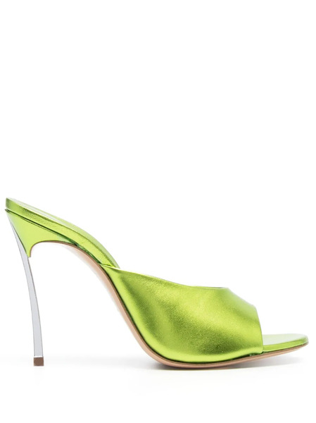  Casadei 105mm Metallic Leather Sandals - Green 