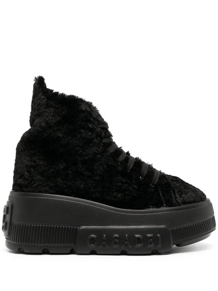  Casadei Nexus Fleece-texture Sneakers - Black 