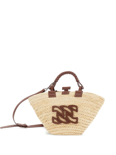  Casadei Panara Woven Straw Tote Bag - Neutrals 