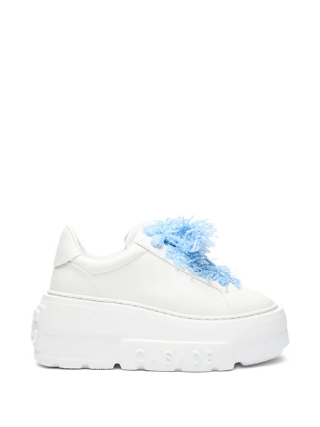  Casadei Platform Leather Sneakers - White 