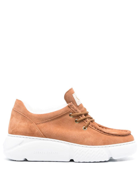  Casadei Shearling-lined Mid-top Sneakers - Brown 