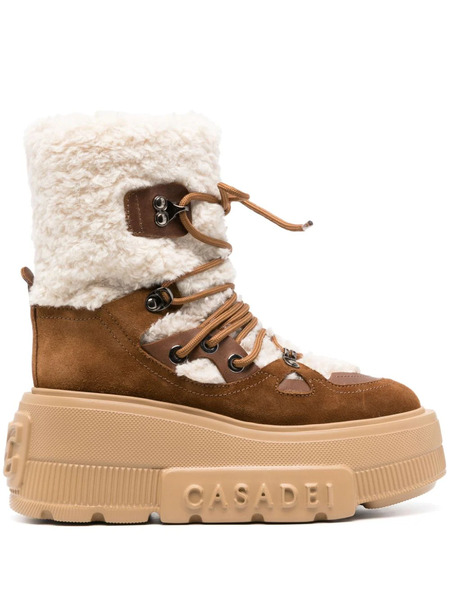 Casadei Stivali Polacco Shearling-lining Boots - Brown 