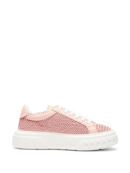  Casadei Woven Flatform Sneakers - Pink 