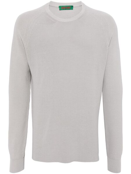  Casey Casey Rib-stitch Crepe-cotton Jumper - Grey 