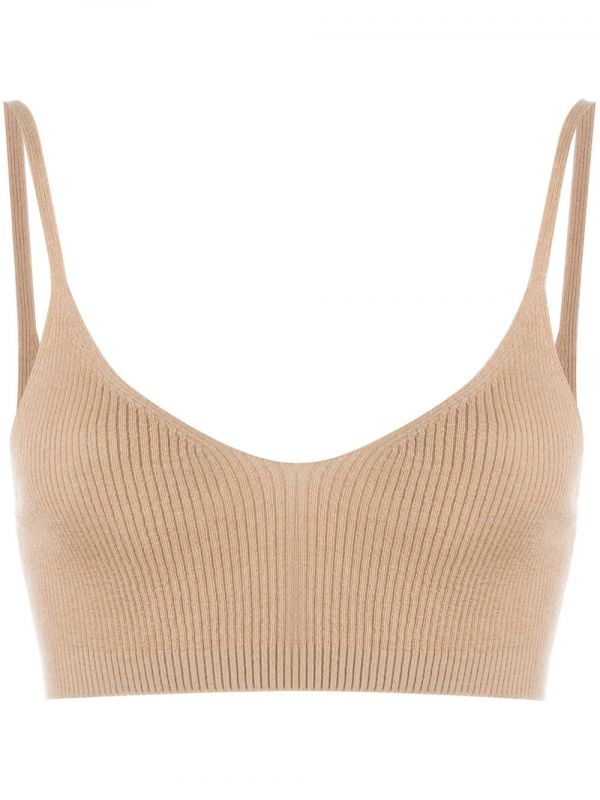  Cashmere In Love Ribbed-knit Cropped Top - Neutrals 