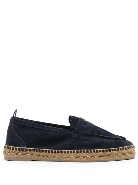  Castañer Braided-raffia Suede Espadrilles - Blue 