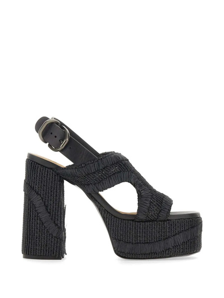  Castañer Embroidered Platform Sandals - Black 