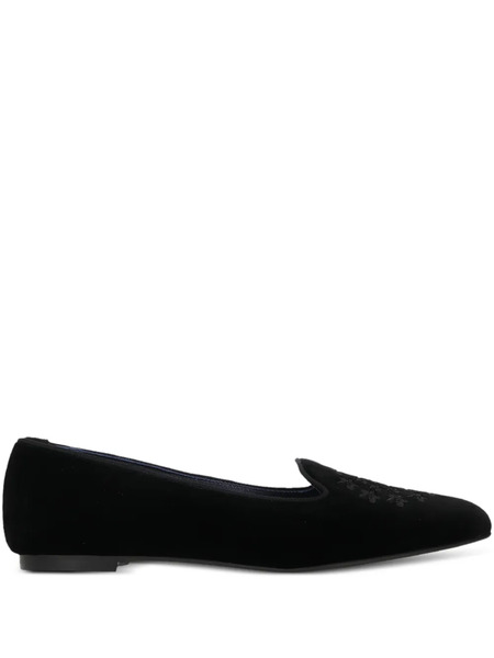  Castañer Floral-embroidery Loafers - Black 