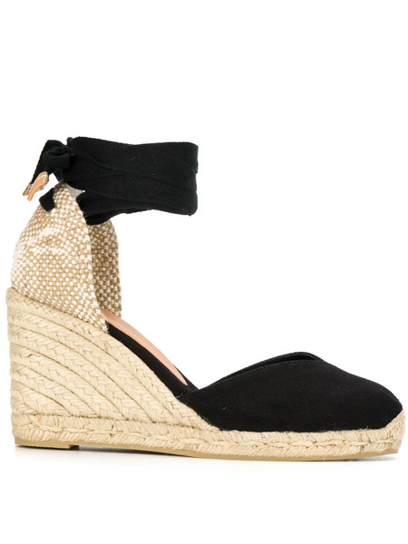  Castañer Lace-up Wedge Espadrilles - Black 