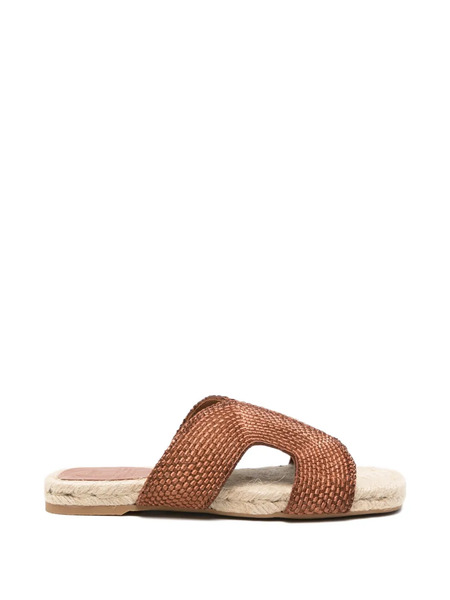  Castañer Pura Woven Flat Espadrilles - Brown 