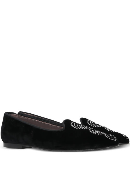  Castañer Stud-embellishments Velvet Loafers - Black 