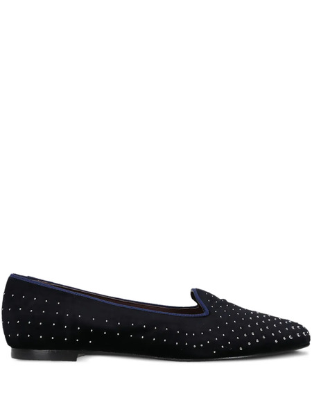  Castañer Studded Velvet Loafers - Blue 