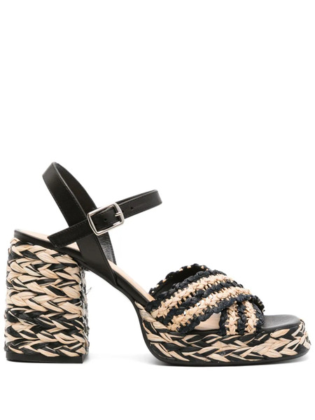  Castañer Vicen 95mm Raffia Sandals - Black 