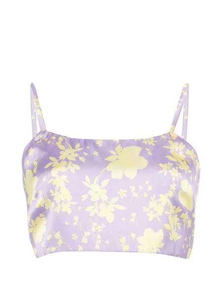  Catalina D'anglade Floral Tie-back Top - Purple 