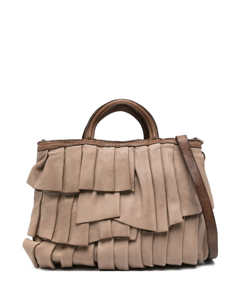  Caterina Lucchi Small Adele Pleated Leather Satchel Bag - Neutrals 