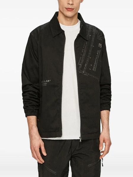  Caterpillar Engineering-print Zipped Shirt Jacket - Black 