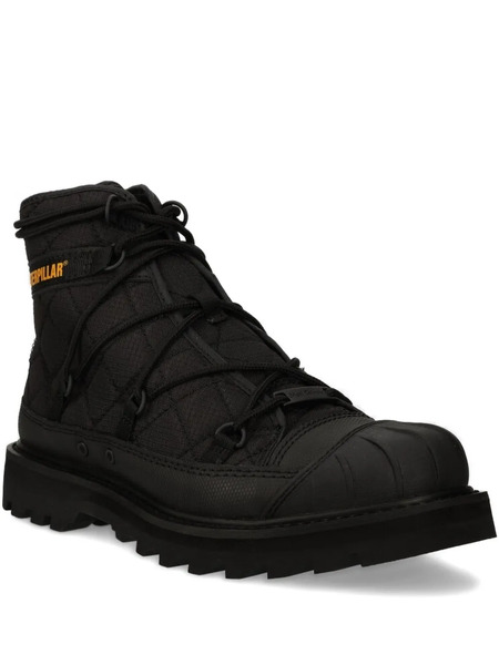  Caterpillar Quilted Lace-up Boots - Black 