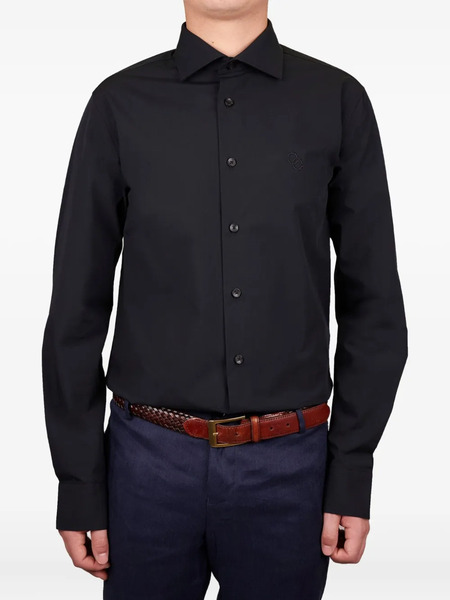 Cavalli Class Logo-embroidered Shirt - Black 