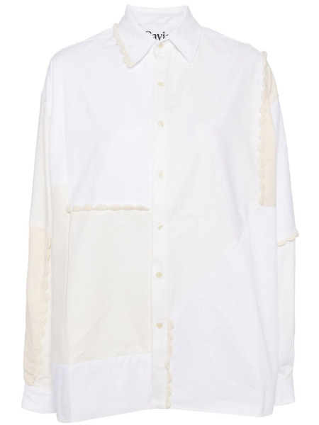  Cavia Panelled Crochet-trim Shirt - Neutrals 