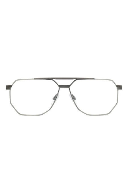  Cazal Geometric Frame Glasses - Silver 
