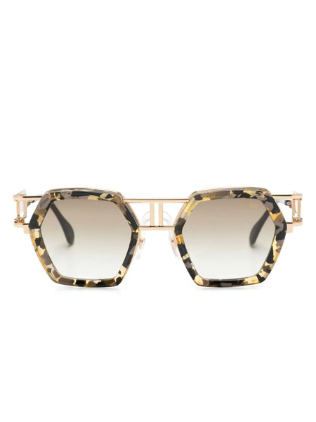  Cazal 677 Geometric-frame Sunglasses - Gold 