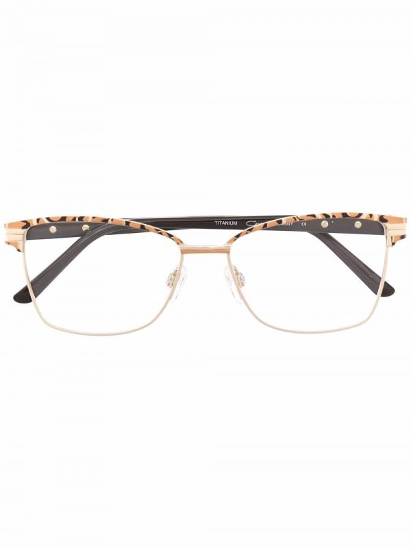  Cazal Square-frame Glasses - Gold 