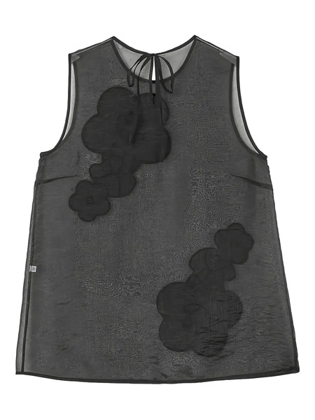  Cecilie Bahnsen Alba Flower-embellishment Top - Black 