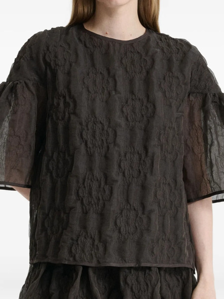  Cecilie Bahnsen Bryndis Matelassé-effect Blouse - Brown 