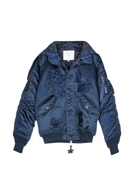  Cecilie Bahnsen Floral Patch Bomber Jacket - Blue 