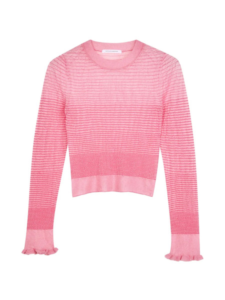  Cecilie Bahnsen Fringed-cuff Long-sleeve Top - Pink 