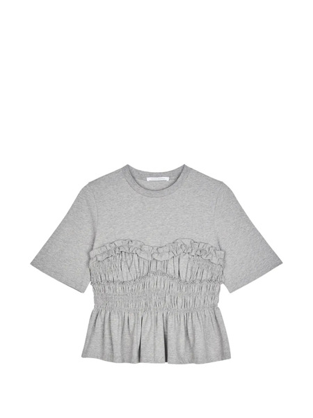  Cecilie Bahnsen Gathered-effect T-shirt - Grey 