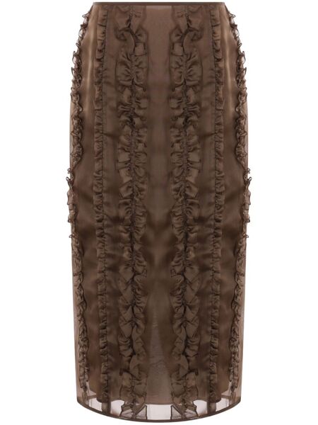  Cecilie Bahnsen Ocean Midi Skirt - Brown 
