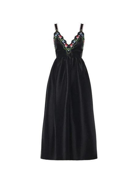 Celia B Selena Floral-trim Dress - Black 