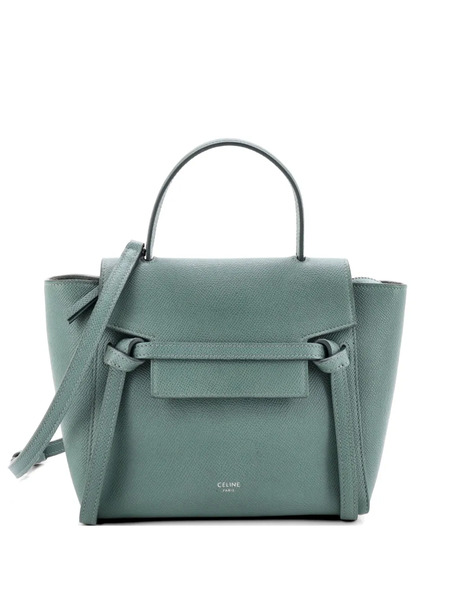  Celine Pre-owned Belt Bag Textured Leather Nano Shoulder Bag - Blue 