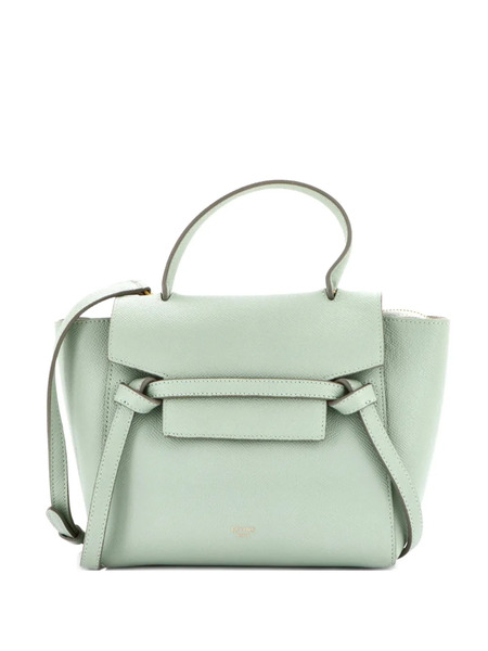  Celine Pre-owned Belt Bag Textured Leather Nano Shoulder Bag - Green 