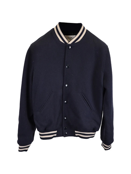  Celine Pre-owned Collegiate Wool Bomber Jacket - Blue 