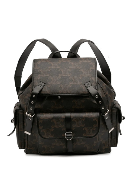  Celine Pre-owned 2022 Medium Triomphe Coated Canvas Backpack - Brown 