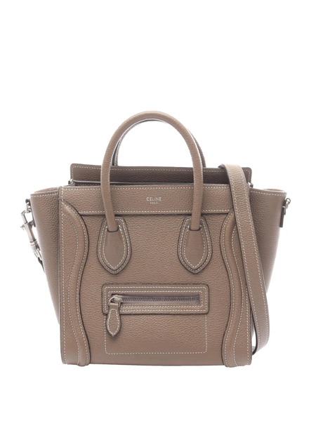  Celine Pre-owned 2010-2026 Nano Leather Luggage Tote Satchel - Grey 