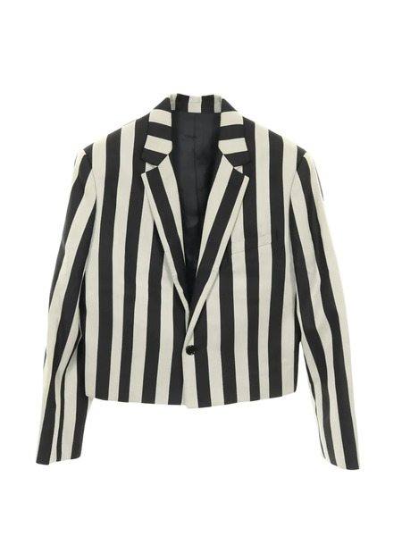  Celine Pre-owned 2000s Striped Cropped Blazer - Grey 