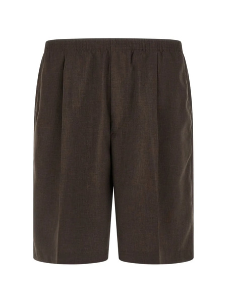  Cellar Door Arno Elasticated Pleat Bermuda Shorts - Brown 