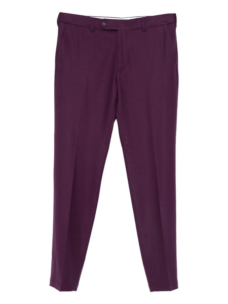  Cellar Door Tapered-leg Buttoned Wool Trousers - Purple 