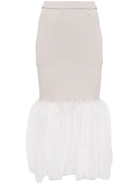  Cfcl Fluted Lucent Midi Mermaid Skirt - Neutrals 