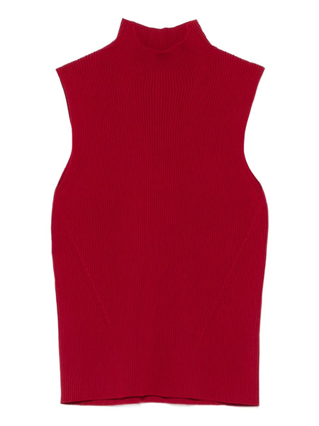  Cfcl Ribbed Mock-neck Top - Red 